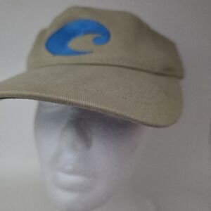 Costa Del Mar Adjustable Logo Hat Fishing Khaki Visor Embroidered Outdoor